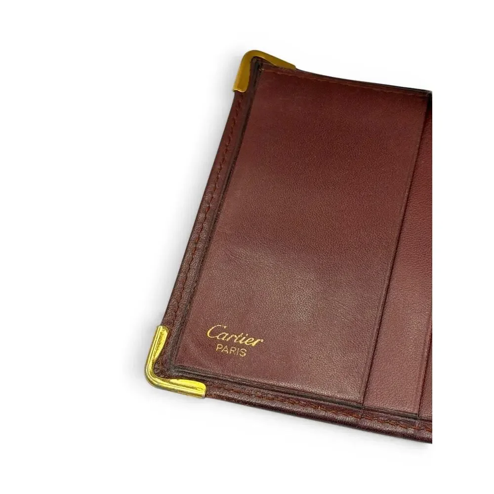 Vintage Cartier Must de Cartier Bordeaux Leather Bifold Wallet